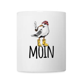 Möwe - Moin - Nordsee - Geschenk - Tasse - Weiß - Vorne