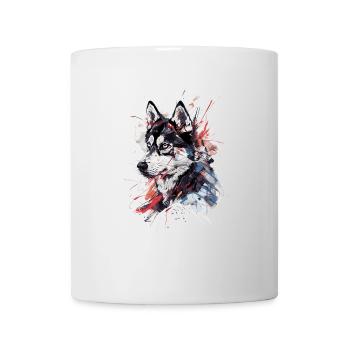 Chien husky - Mug blanc - blanc - Devant