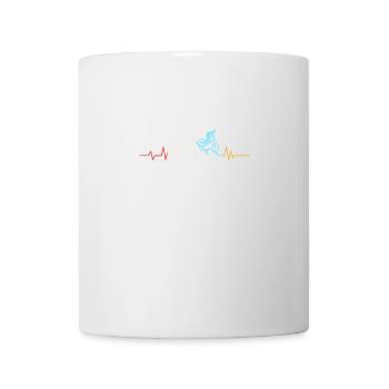 Vintage Heartbeat Biker MTB Mountain Bike Gift - Mug - white - Front