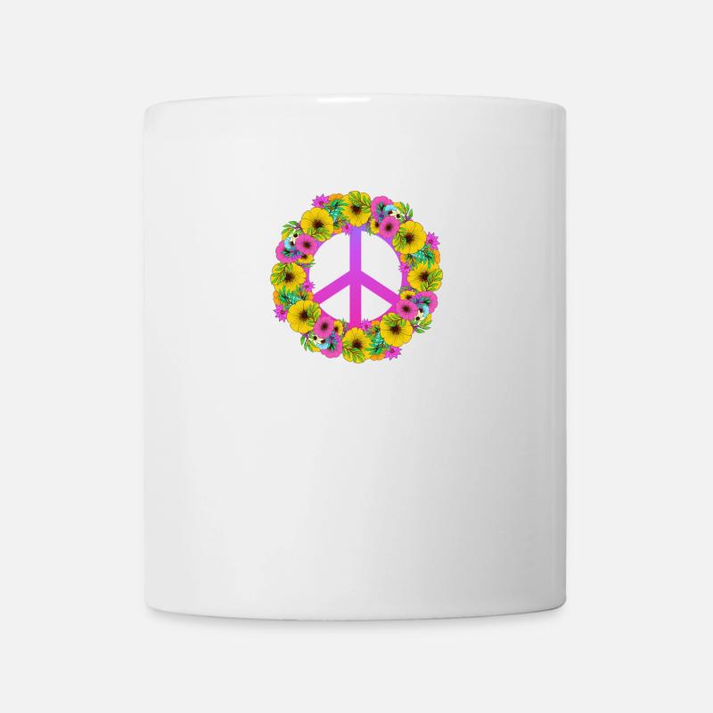 Flower Power Peace Hippie 60s 70s - Mug - white
