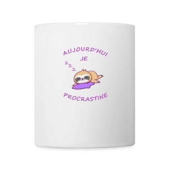 Aujourd'hui je procrastine - Mug blanc - blanc - Devant