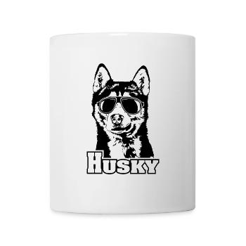 HUSKY cool lunettes de soleil chiens chien - Mug blanc - blanc - Devant