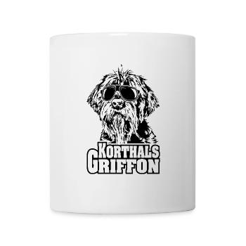 KORTHALS GRIFFON cool sunglasses dogs dog - Mug - white - Front