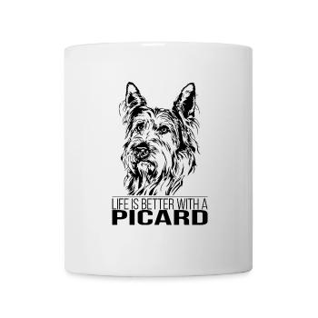 PICARD life is better Hundespruch Hunde Wilsigns - Tasse - Weiß - Vorne