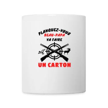 tee shirt cadeau papa humour chasseur homme - Mug blanc - blanc - Devant