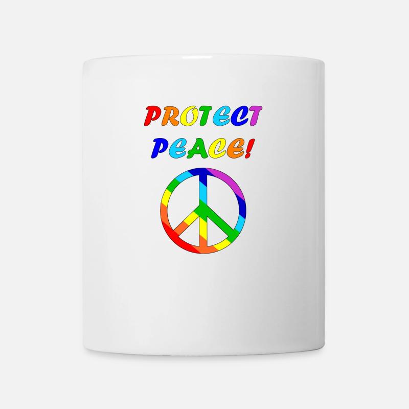 protect peace rand schwarz - Tasse - Weiß