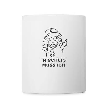 Frecher Hund mit Motto: ´N Scheiß muss ich - Tasse - Weiß - Vorne