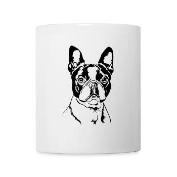 BOSTON TERRIER Portrait Chiens Wilsigns - Mug blanc - blanc - Devant