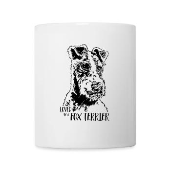 Aimé par un chien Fox Terrier disant Wilsigns - Mug blanc - blanc - Devant