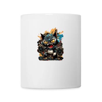 Manga Chat Attaque colorée - Mug blanc - blanc - Devant