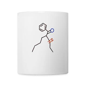 Homme heureux avec tatouage et cadeau. - Mug blanc - blanc - Devant