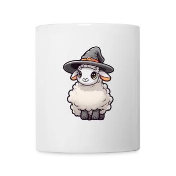 Mignon mouton d’Halloween avec chapeau de sorcière. - Mug blanc - blanc - Devant