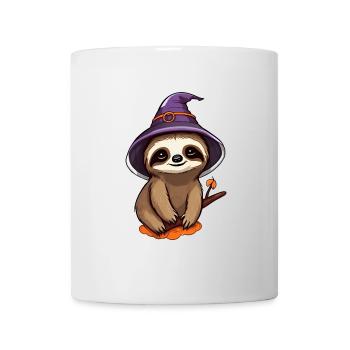 Cute Halloween sloth with witch hat. - Mug - white - Front
