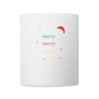 Merry, Merry, Merry | Joyeux Noel - Mug blanc - blanc - Devant