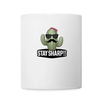 Lunettes de soleil élégantes à moustache Cactus Stay Sharp Art - Mug blanc - blanc - Devant