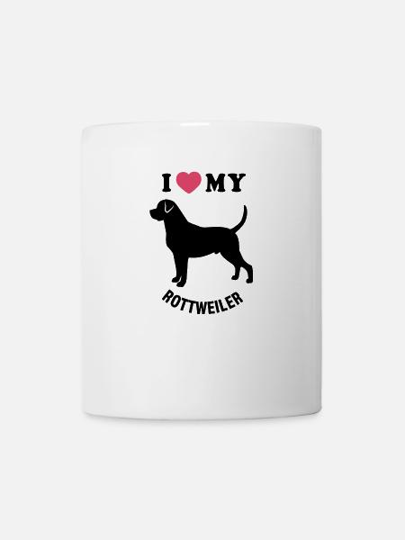 I love my rottweiler - Mug - white