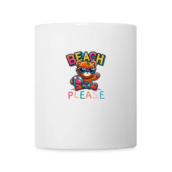 lustiger Bär - Beach Please - Tasse - Weiß - Vorne