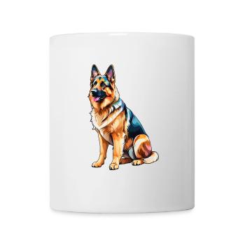 Deutscher Schäferhund Wasserfarben - Tasse - Weiß - Vorne