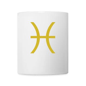 Sternzeichen Fische, exklusives T-Shirt Design - Tasse - Weiß - Vorne