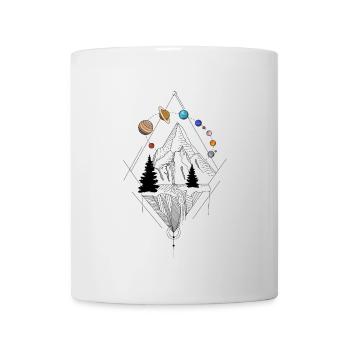 Wald Berge Planeten - Tasse - Weiß - Vorne
