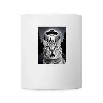 Selfie von einer Katze mit Ufo - Tasse - Weiß - Vorne