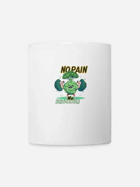 NO PAIN NO BROCCOLI - Mug blanc - blanc