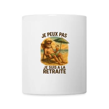 Je peux pas je suis à la retraite. Humour retraité - Mug blanc - blanc - Devant