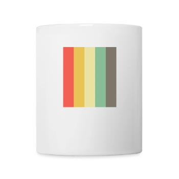Retro Vintage Striped Rectangle Striped Template - Mug - white - Front