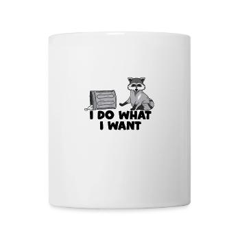 Le raton laveur je fais ce que je veux - Mug blanc - blanc - Devant
