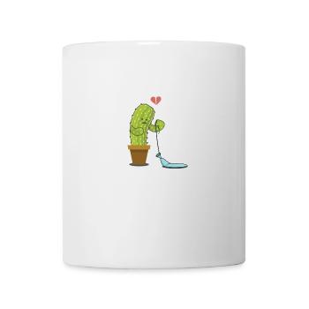 broken heart, cactus with balloon - Mug - white - Front