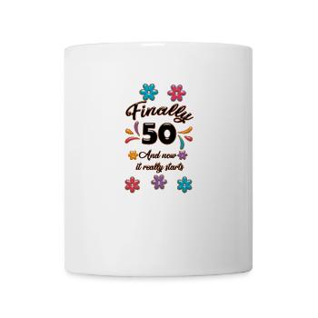 Conception vintage de cadeau d'anniversaire de 50 femmes - Mug blanc - blanc - Devant