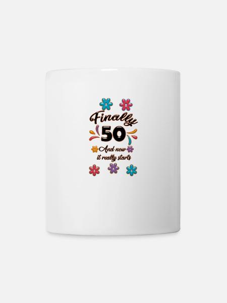 Frauen 50 Geburtstag Geschenk Vintage Design - Tasse - Weiß