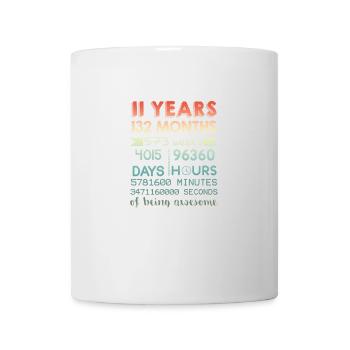 11th Birthday Shirt - 11 Years Of Being Awesome - Tasse - Weiß - Vorne