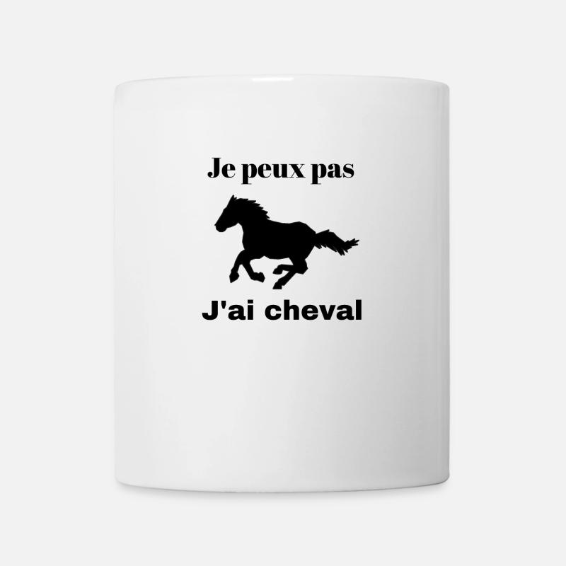 je peux pas j'ai cheval - Mug blanc - blanc