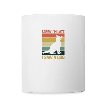 Vintage Retro Sorry I'm Late I Saw A Dog Lover Gif - Mug - white - Front