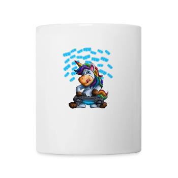 Pew Gamer Einhorn Lustiges PewPewPew Video Gaming Gif - Tasse - Weiß - Vorne