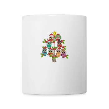 Owls Christmas Tree Christmas Owl Funny Owl - Mug - white - Front