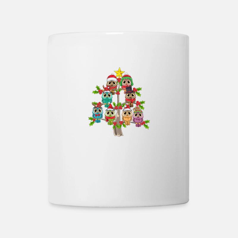 Eulen Weihnachtsbaum Weihnachten Eule Lustiges Eul - Tasse - Weiß
