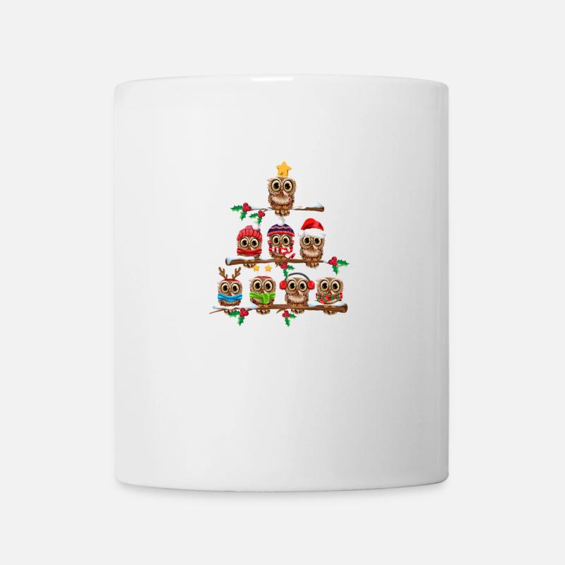 Eulen Weihnachtsbaum Weihnachten Eule Lustiges Eul - Tasse - Weiß