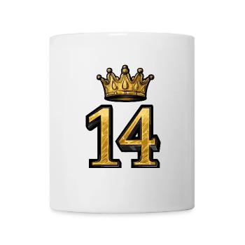 14 Zahl Krone - Tasse - Weiß - Vorne