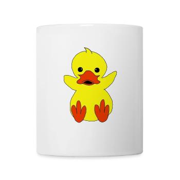 Caneton jaune coassant - Mug blanc - blanc - Devant