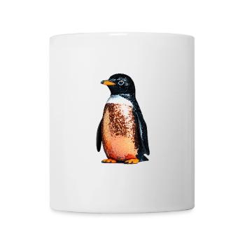 Pinguin,Pailletten,Glitzer,gold,schwarz - Tasse - Weiß - Vorne