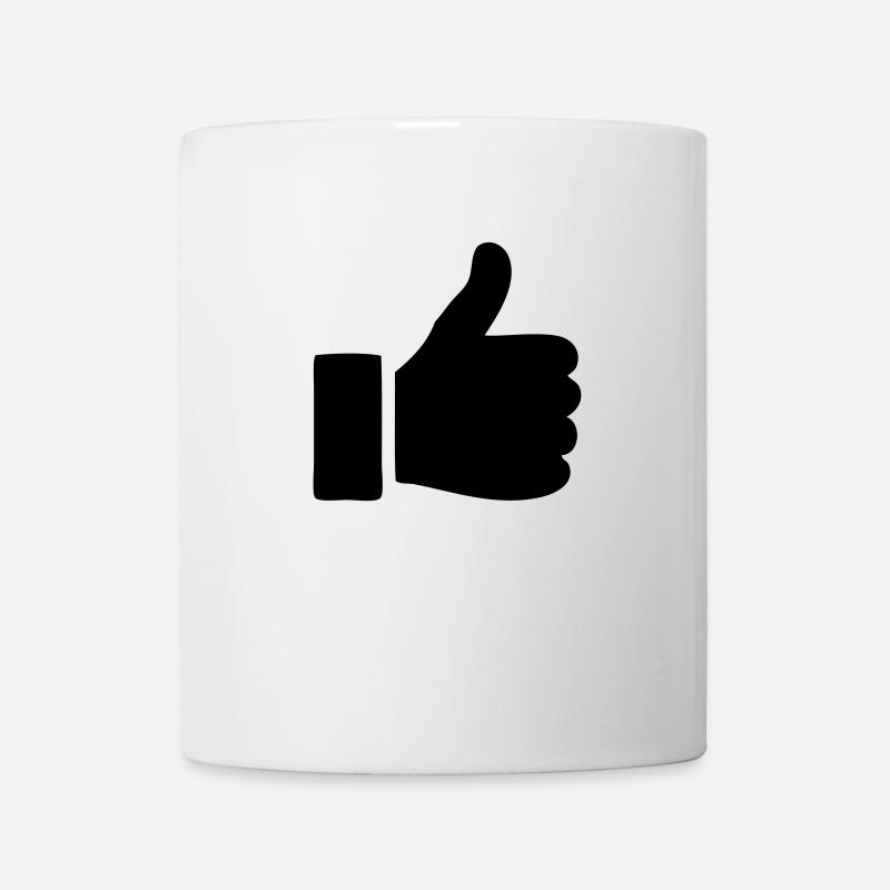 daumen hoch i like it hand - Tasse - Weiß