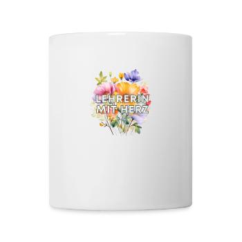 Lehrerin mit Herz - personalisierbares Design - Tasse - Weiß - Vorne