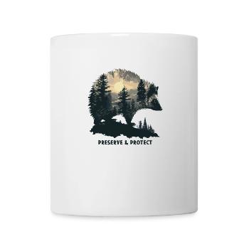 Preserve & Protect Hedgehog Animal Forest Nature Environment - Mug - white - Front