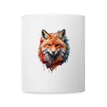 renard à l’aquarelle portrait cool - Mug blanc - blanc - Devant