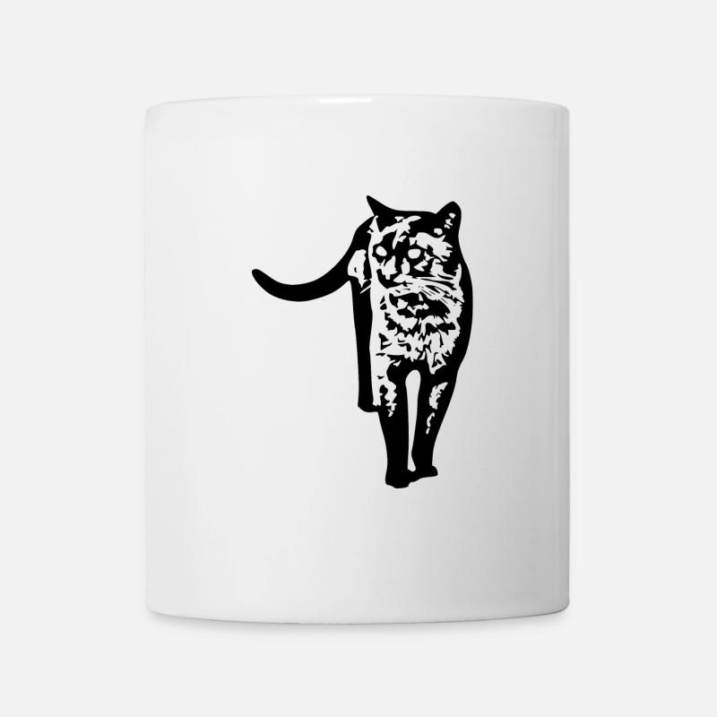 schwarze Katze Katze schwarz Katzen Geschenk - Tasse - Weiß