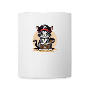 Pirate Chat Drôle Enfants Chemise Cadeau Pirate - Mug blanc - blanc - Devant