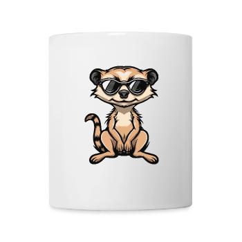 Erdmännchen Cool Comic - Tasse - Weiß - Vorne