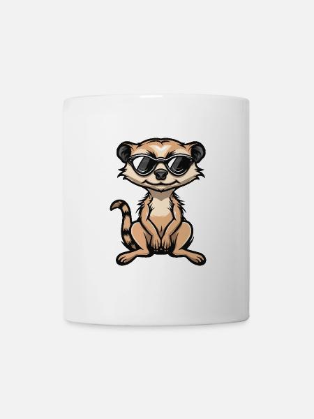 Erdmännchen Cool Comic - Tasse - Weiß